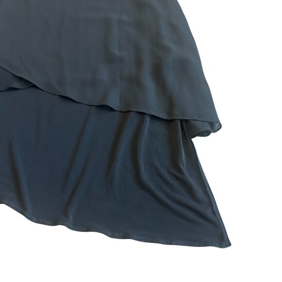 Alisa D. Black Flowy Tank Top Blouse Shirt Crew Neck Tiered Flowy Size Small NWT - Picture 3 of 9